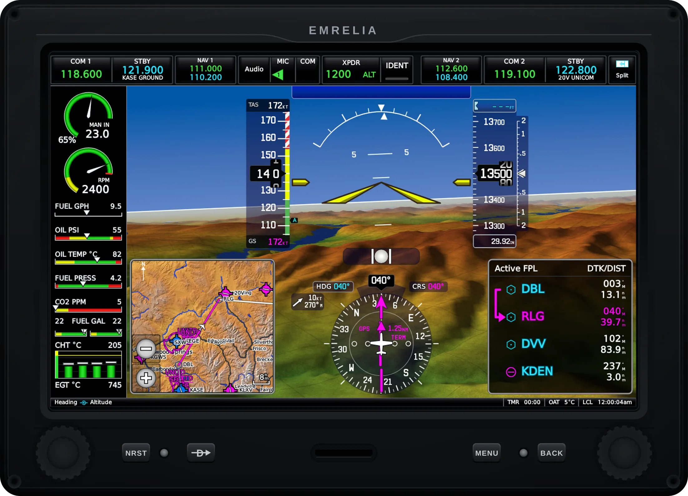 Emrelia E3X primary flight display