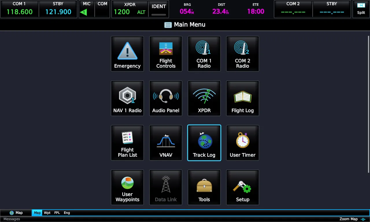 Main menu icon grid